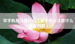 买手机应注意什么（买手机应注意什么安全问题）