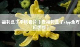 福利盒子手机看片（看福利盒子k4pp全方位优质）