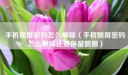 手机锁屏密码怎么解除（手机锁屏密码怎么解除还要保留数据）