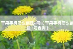 苹果手机怎么创建id号（苹果手机怎么创建id号查询）