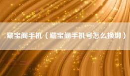 藏宝阁手机（藏宝阁手机号怎么换绑）