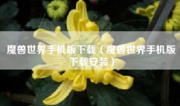 魔兽世界手机版下载（魔兽世界手机版下载安装）