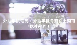 外地手机号码（外地手机号码在上海可以补办吗）