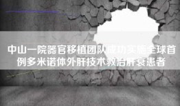 中山一院器官移植团队成功实施全球首例多米诺体外肝技术救治肝衰患者