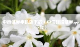 中泰证券手机版下载（中信建投证券app下载）