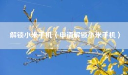 解锁小米手机（申请解锁小米手机）