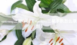 samsung三星手机（samsung三星手机怎么录屏）