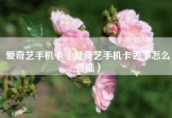 爱奇艺手机卡（爱奇艺手机卡丢了怎么登陆）