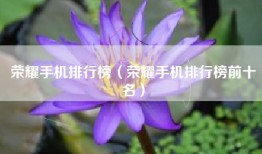 荣耀手机排行榜（荣耀手机排行榜前十名）