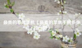 最贵的苹果手机（最贵的苹果手机多少钱一部）