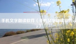 手机文字朗读软件（手机文字朗读软件app）