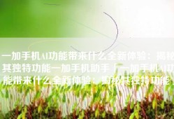 一加手机AI功能带来什么全新体验：揭秘其独特功能一加手机助手「一加手机AI功能带来什么全新体验：揭秘其独特功能」