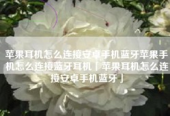 苹果耳机怎么连接安卓手机蓝牙苹果手机怎么连接蓝牙耳机「苹果耳机怎么连接安卓手机蓝牙」