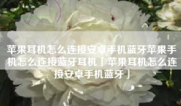 苹果耳机怎么连接安卓手机蓝牙苹果手机怎么连接蓝牙耳机「苹果耳机怎么连接安卓手机蓝牙」