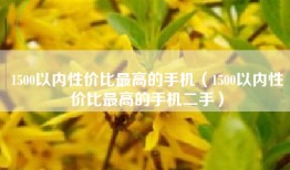 1500以内性价比最高的手机（1500以内性价比最高的手机二手）