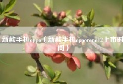 新款手机oppo（新款手机opporeno12上市时间）