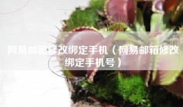 网易邮箱修改绑定手机（网易邮箱修改绑定手机号）