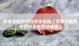 苹果手机如何打开手电筒（苹果手机如何打开手电筒快捷键）