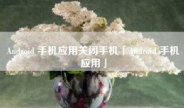 Android 手机应用关闭手机「Android 手机应用」
