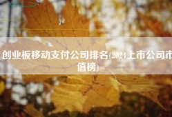 创业板移动支付公司排名(2024上市公司市值榜)