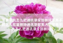 苹果手机怎么把通讯录全部删除苹果手机怎么批量删除通讯录联系人「苹果手机怎么把通讯录全部删除」