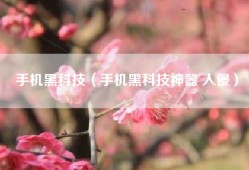 手机黑科技（手机黑科技神器 入侵）