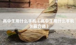 高中生用什么手机（高中生用什么手机卡最合适）