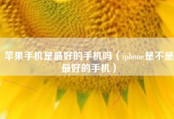 苹果手机是最好的手机吗（iphone是不是最好的手机）