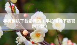 手机相机下载最新版（手机相机下载官网下载）