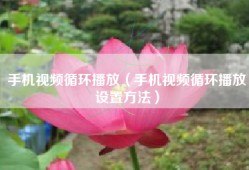 手机视频循环播放（手机视频循环播放设置方法）