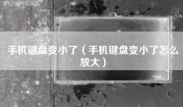 手机键盘变小了（手机键盘变小了怎么放大）