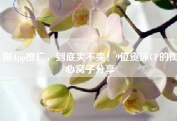 做App推广，到底爽不爽！9位资深CP的掏心窝子分享
