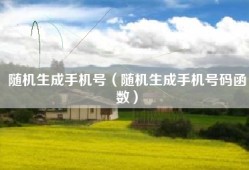 随机生成手机号（随机生成手机号码函数）