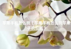 苹果手机怎么找（苹果手机怎么找苹果手机位置）