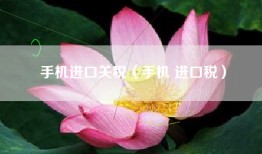 手机进口关税（手机 进口税）