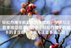 轻松办理手机副卡的全攻略：步骤与注意事项总结手机副卡「轻松办理手机副卡的全攻略：步骤与注意事项总结」