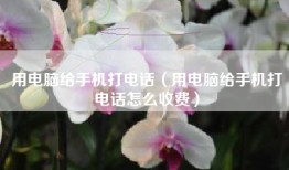 用电脑给手机打电话（用电脑给手机打电话怎么收费）