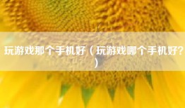 玩游戏那个手机好（玩游戏哪个手机好？）