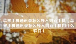 苹果手机通讯录怎么导入到新手机（苹果手机通讯录怎么导入到新手机用什么软件）