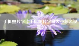 手机照片字（手机照片字符大小怎么设置）