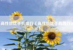 高性价比手机排行（高性价比手机排行2024）