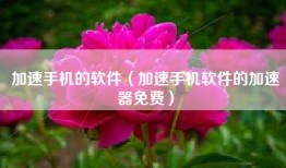加速手机的软件（加速手机软件的加速器免费）