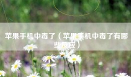 苹果手机中毒了（苹果手机中毒了有哪些反应）