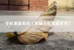 手机重置系统（荣耀手机重置系统）