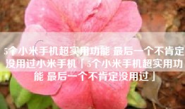 5个小米手机超实用功能 最后一个不肯定没用过小米手机「5个小米手机超实用功能 最后一个不肯定没用过」