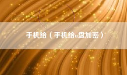 手机给（手机给u盘加密）
