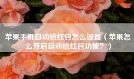 苹果手机自动抢红包怎么设置（苹果怎么开启自动抢红包功能？）