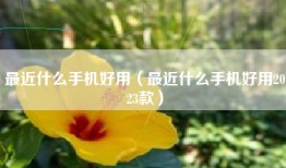 最近什么手机好用（最近什么手机好用2023款）