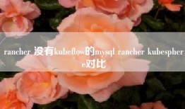 rancher 没有kubeflow的mysql rancher kubesphere对比