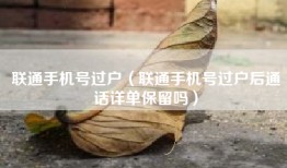 联通手机号过户（联通手机号过户后通话详单保留吗）